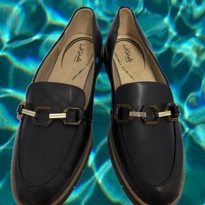 Life Stride Black Loafers with Gold Accent